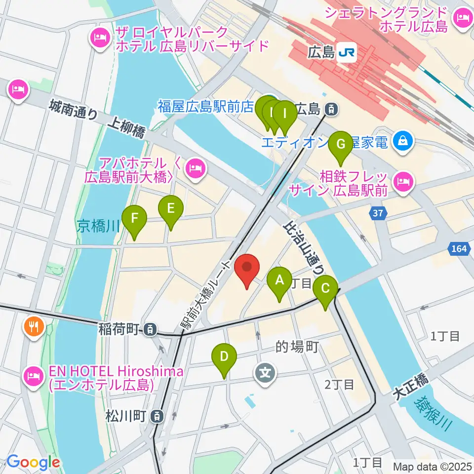 ミュージックライフTAO広島店周辺のカフェ一覧地図