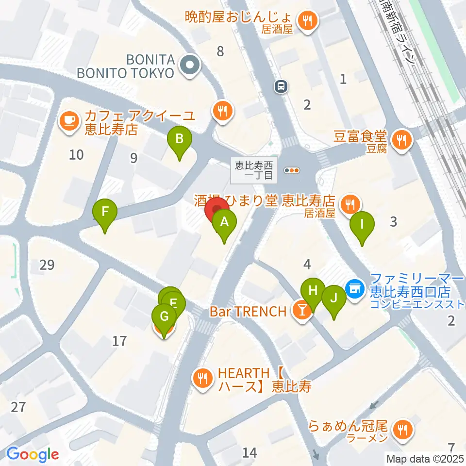古賀弦楽器周辺のカフェ一覧地図