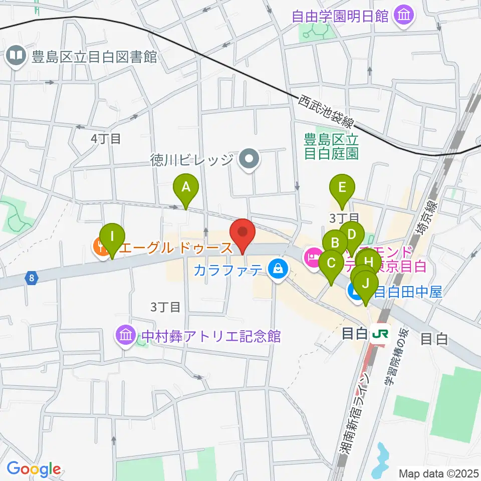 株式会社目白周辺のカフェ一覧地図
