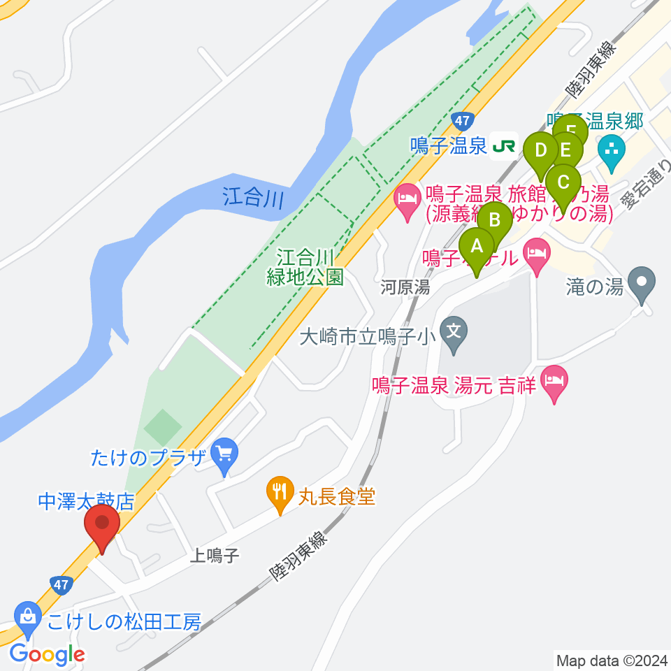 中澤太鼓店周辺のカフェ一覧地図