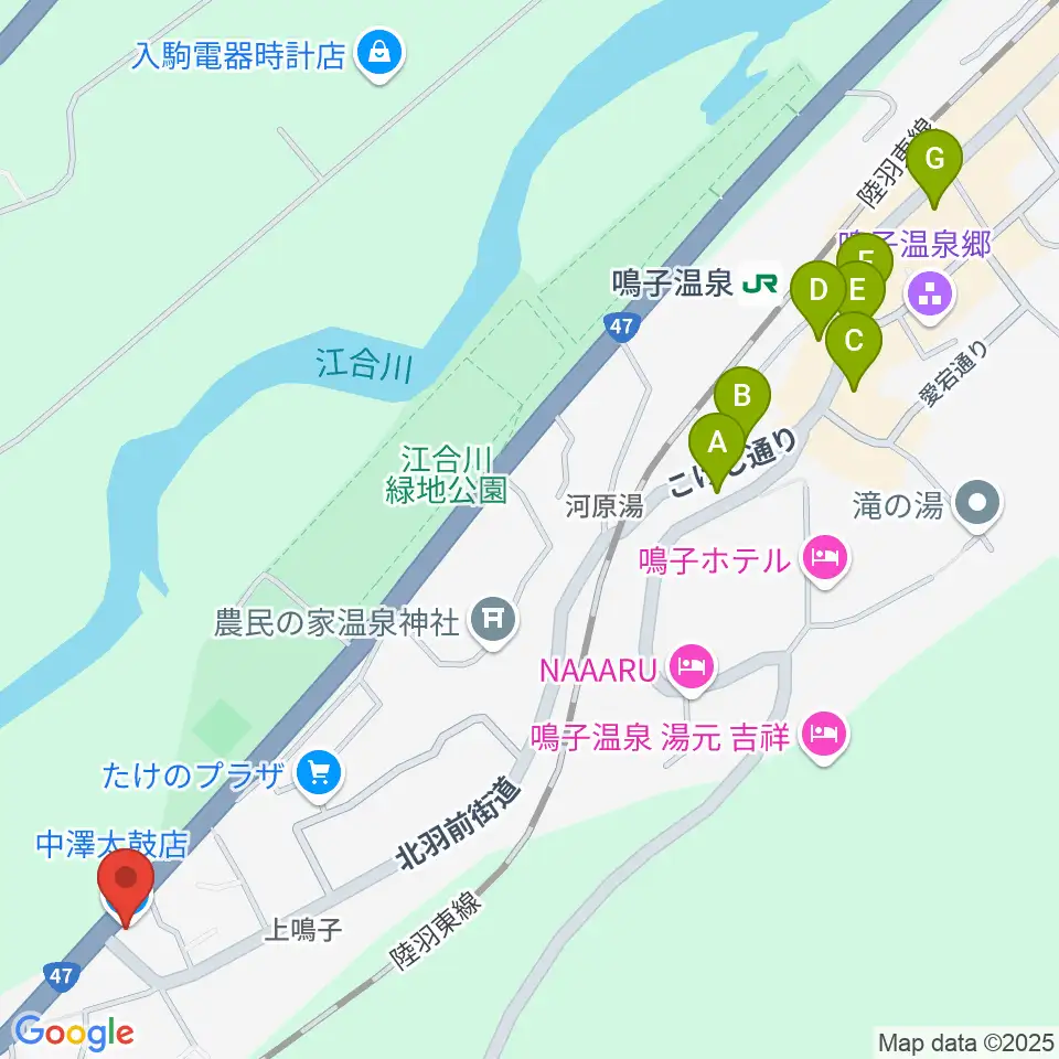 中澤太鼓店周辺のカフェ一覧地図