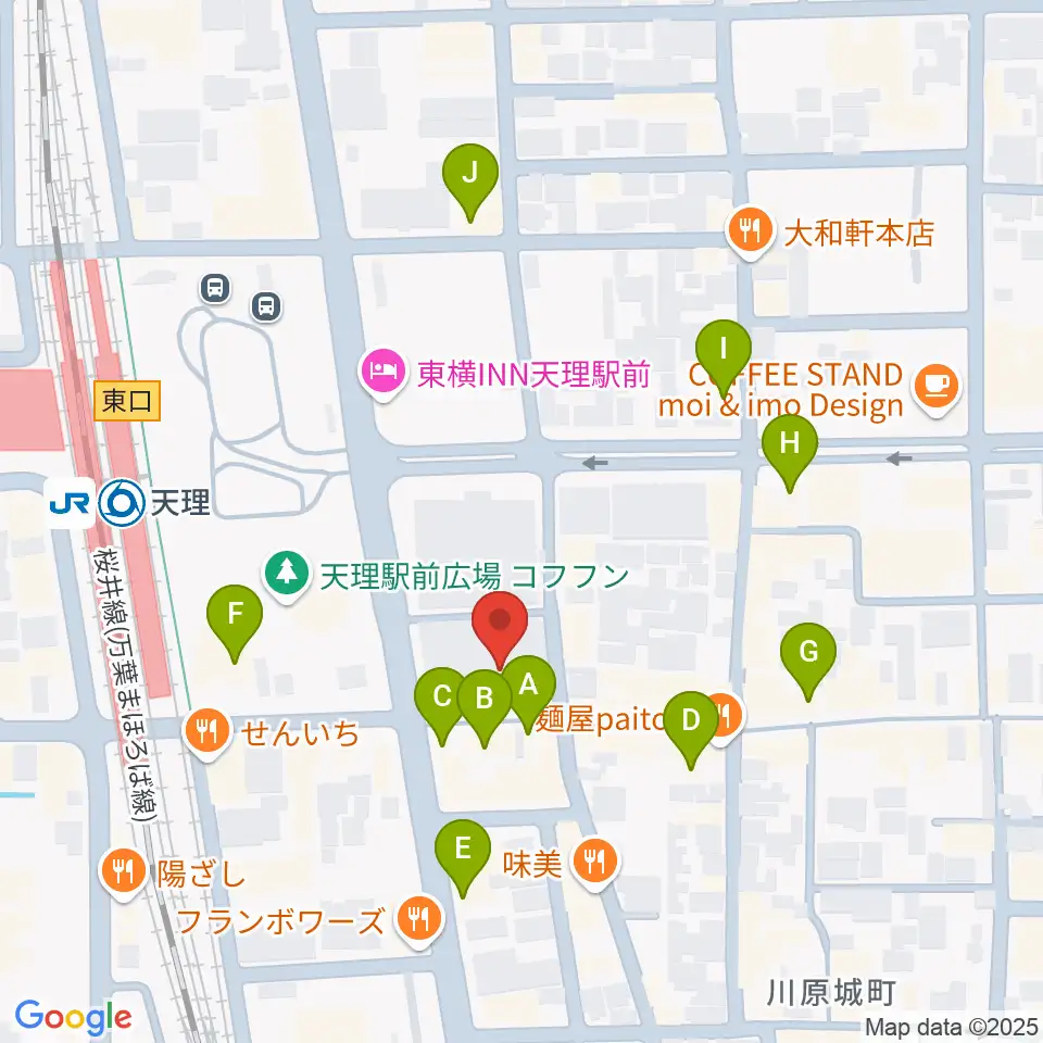 雅楽器 たなかや周辺のカフェ一覧地図