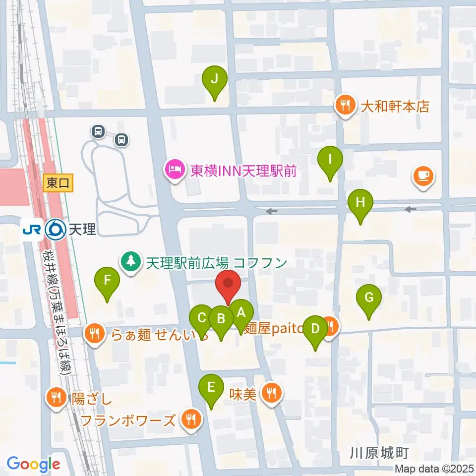 雅楽器 たなかや周辺のカフェ一覧地図