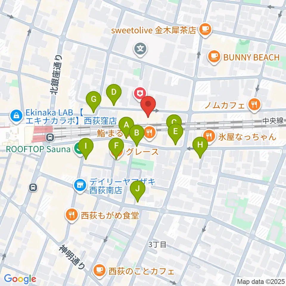 マエカワギタークラフト周辺のカフェ一覧地図