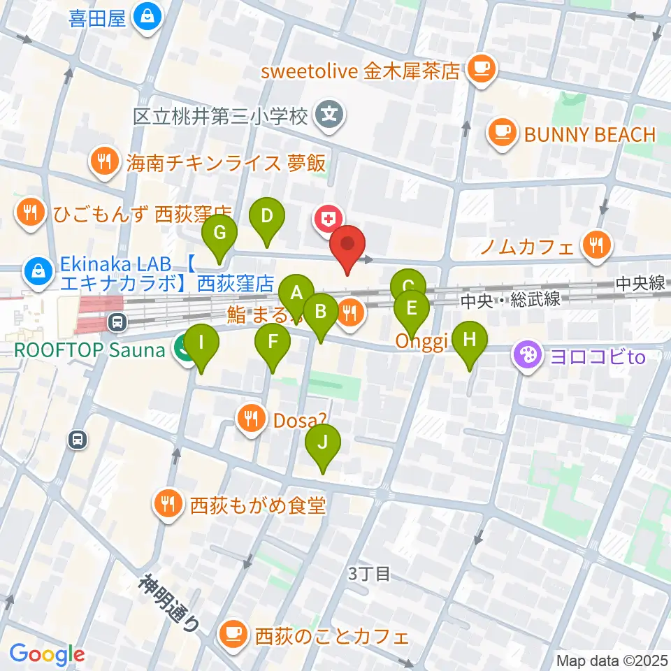 マエカワギタークラフト周辺のカフェ一覧地図