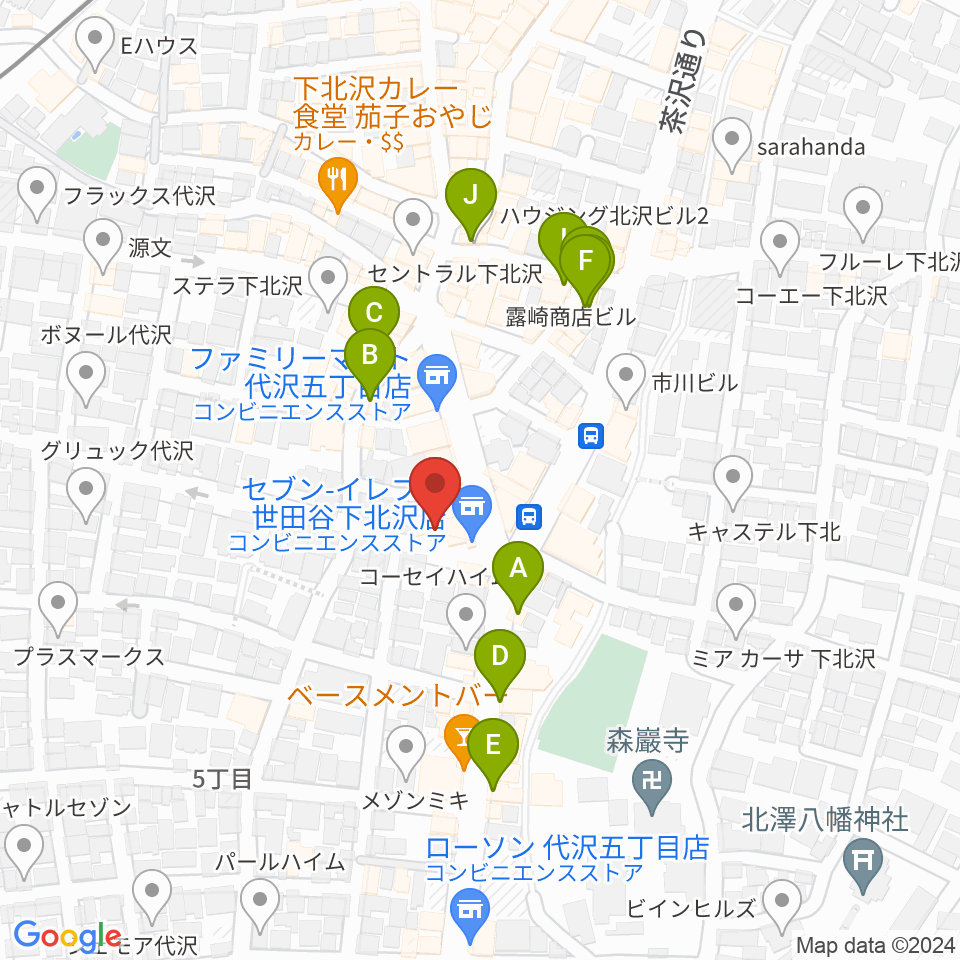 大津琴三絃周辺のカフェ一覧地図