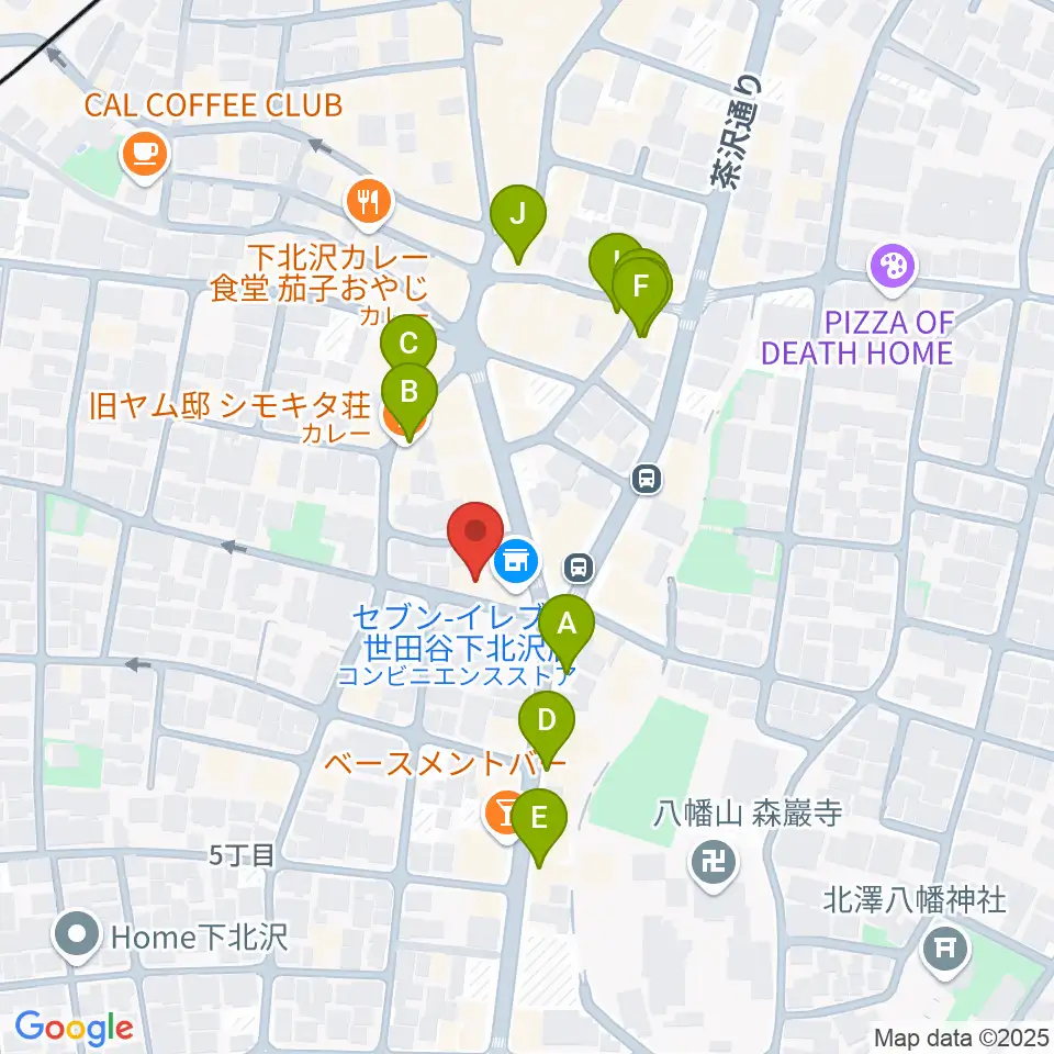 大津琴三絃周辺のカフェ一覧地図