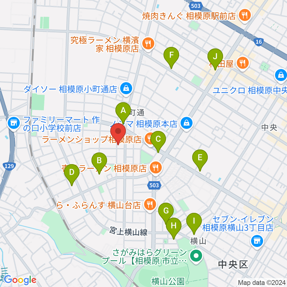 PIANO PROGRESS周辺のカフェ一覧地図