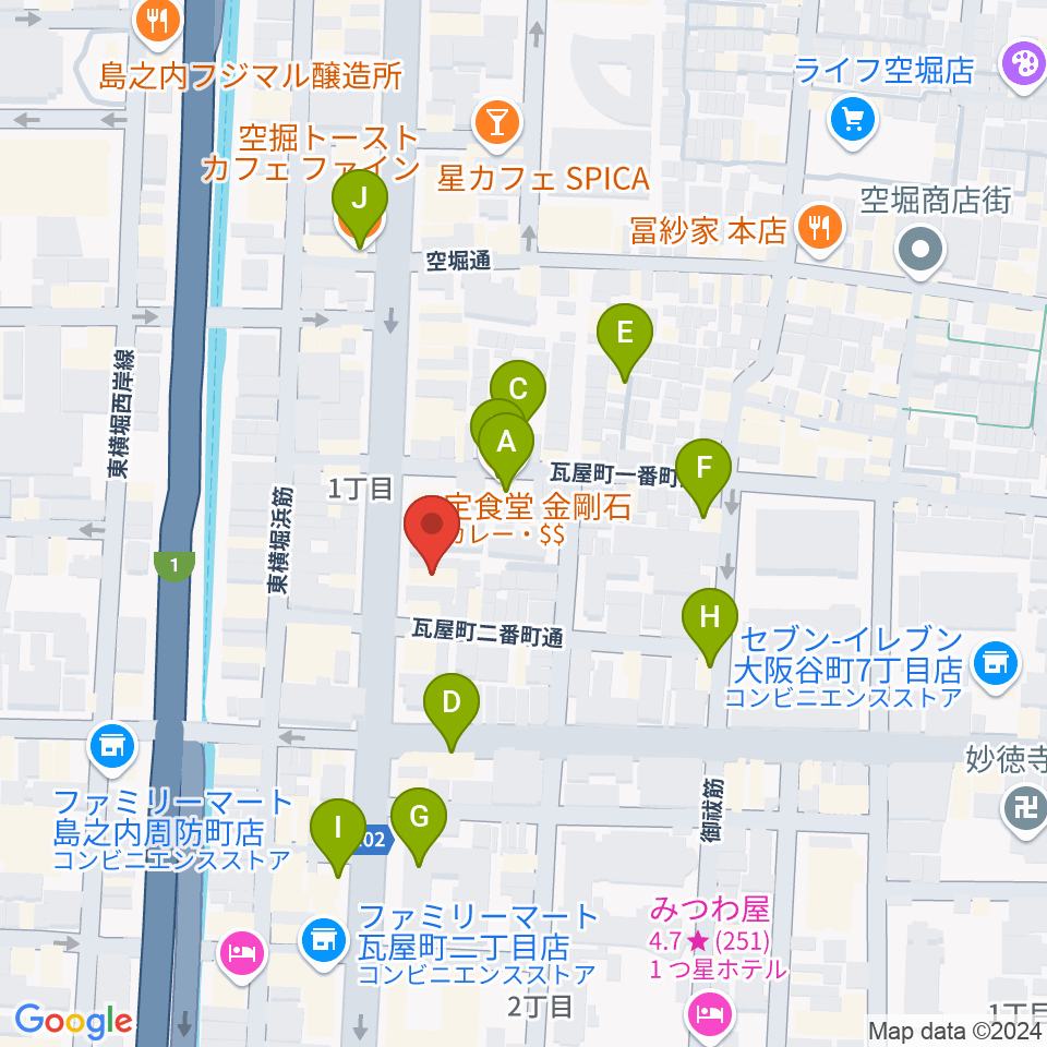 ピアノプラッツ周辺のカフェ一覧地図