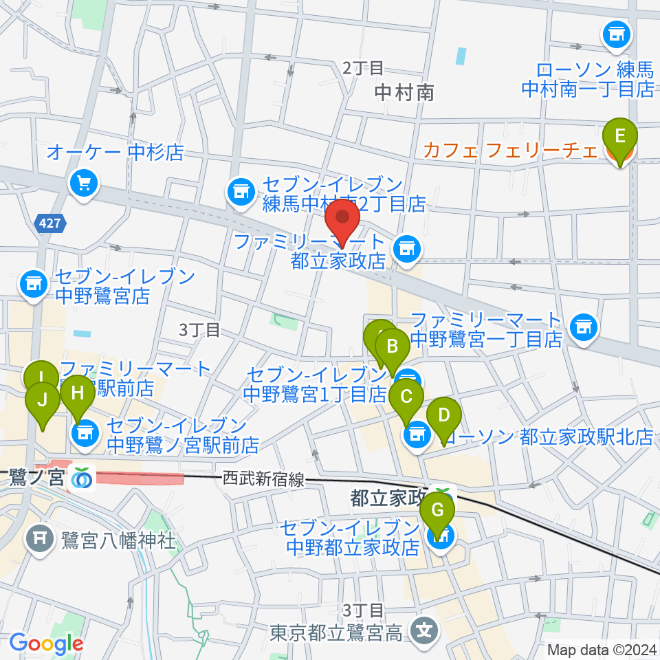 プロフェッショナル・パーカッション周辺のカフェ一覧地図