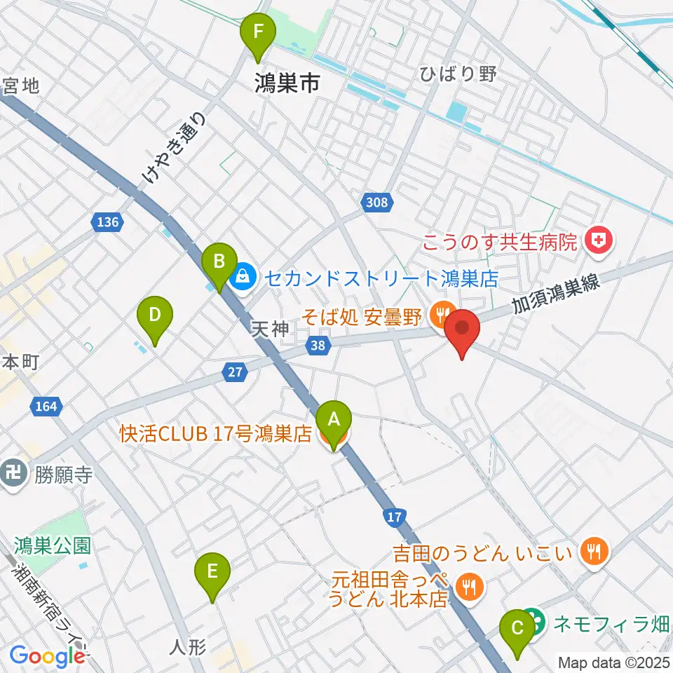 諏訪工芸周辺のカフェ一覧地図
