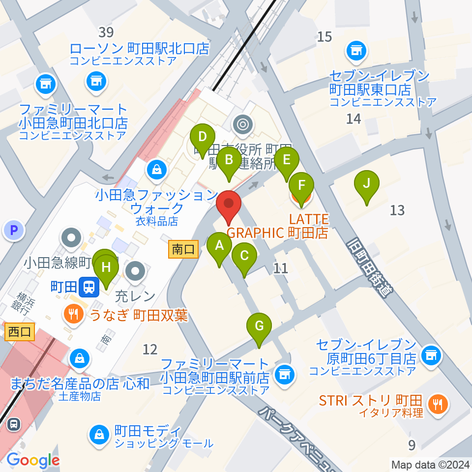 鈴木楽器本店周辺のカフェ一覧地図