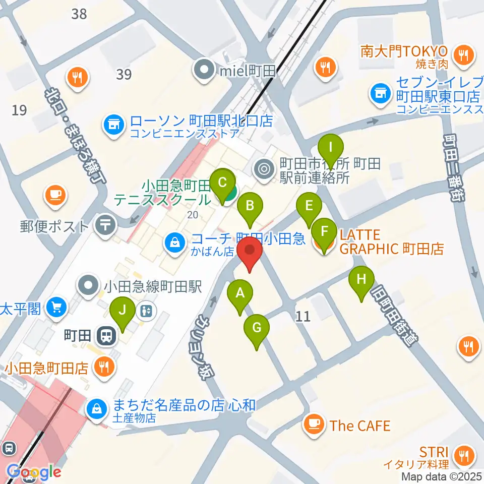鈴木楽器本店周辺のカフェ一覧地図