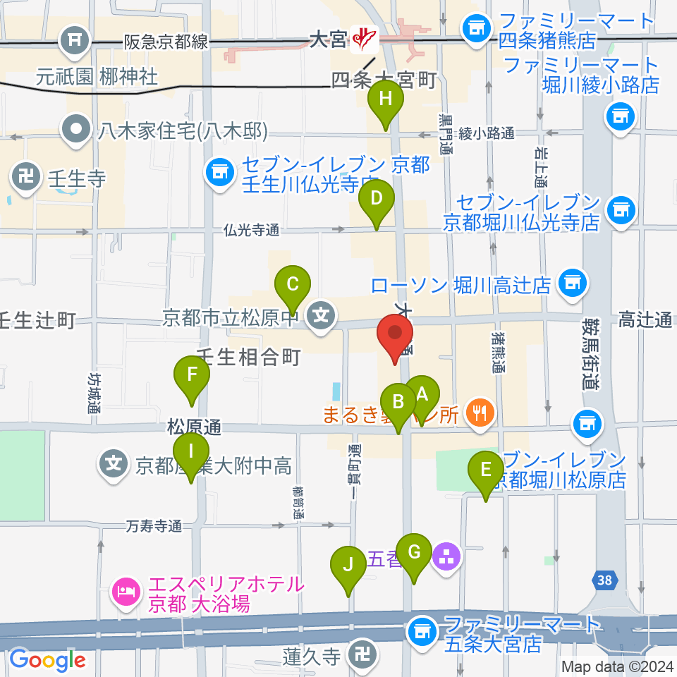 太鼓センター TAIKO-LAB京都周辺のカフェ一覧地図