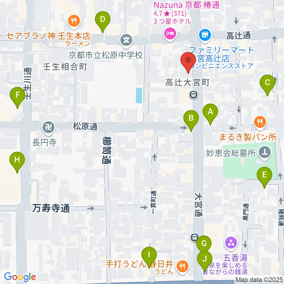 太鼓センター TAIKO-LAB京都周辺のカフェ一覧地図