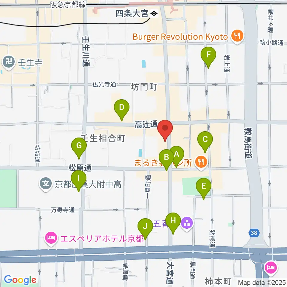 太鼓センター TAIKO-LAB京都周辺のカフェ一覧地図