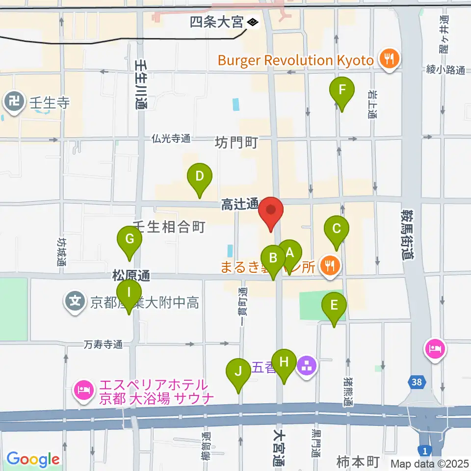 太鼓センター TAIKO-LAB京都周辺のカフェ一覧地図