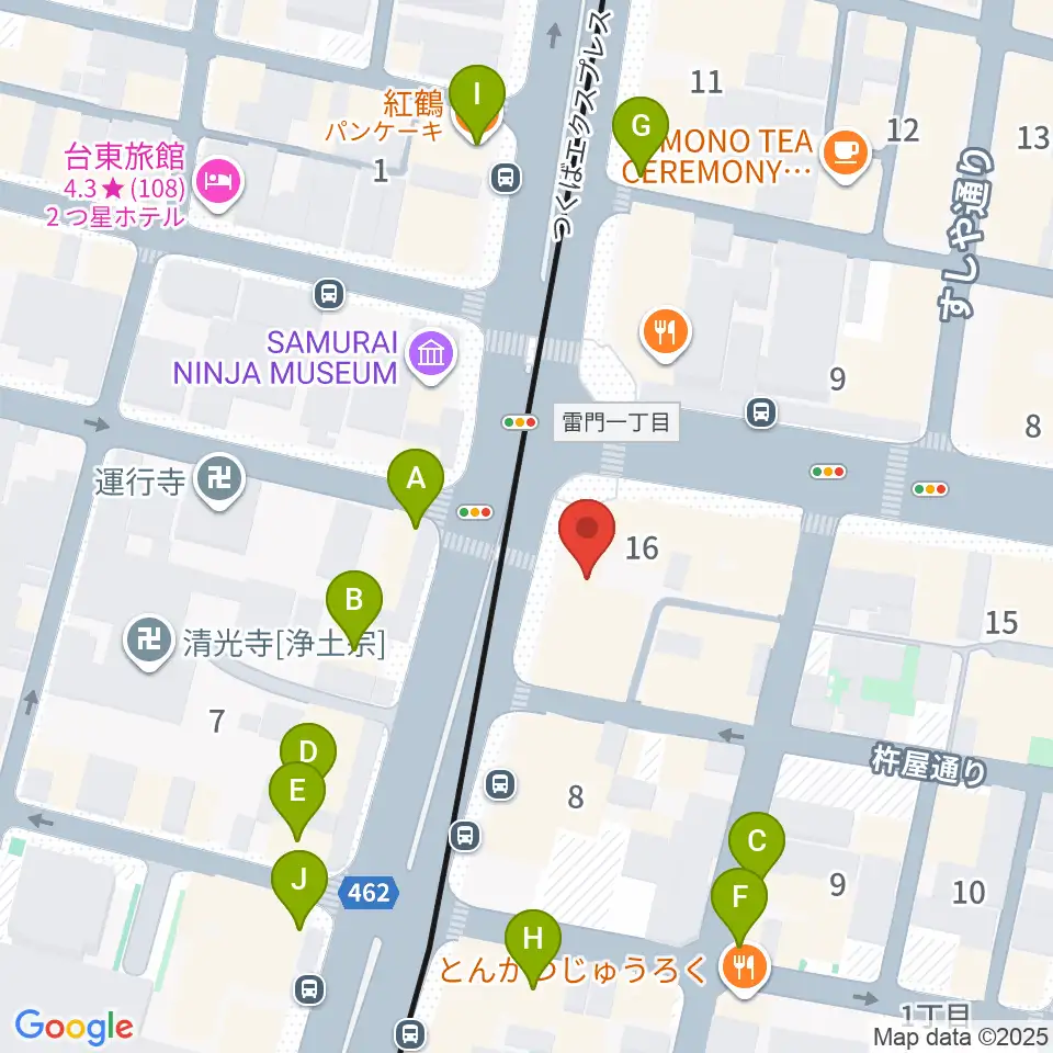 岡田屋布施周辺のカフェ一覧地図