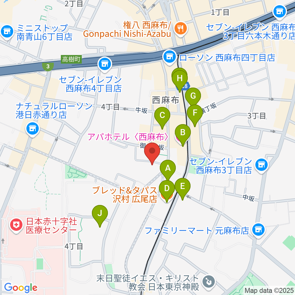 高田ハープサロン周辺のカフェ一覧地図