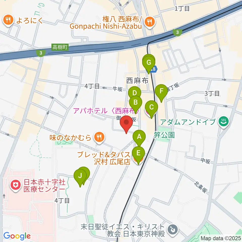高田ハープサロン周辺のカフェ一覧地図
