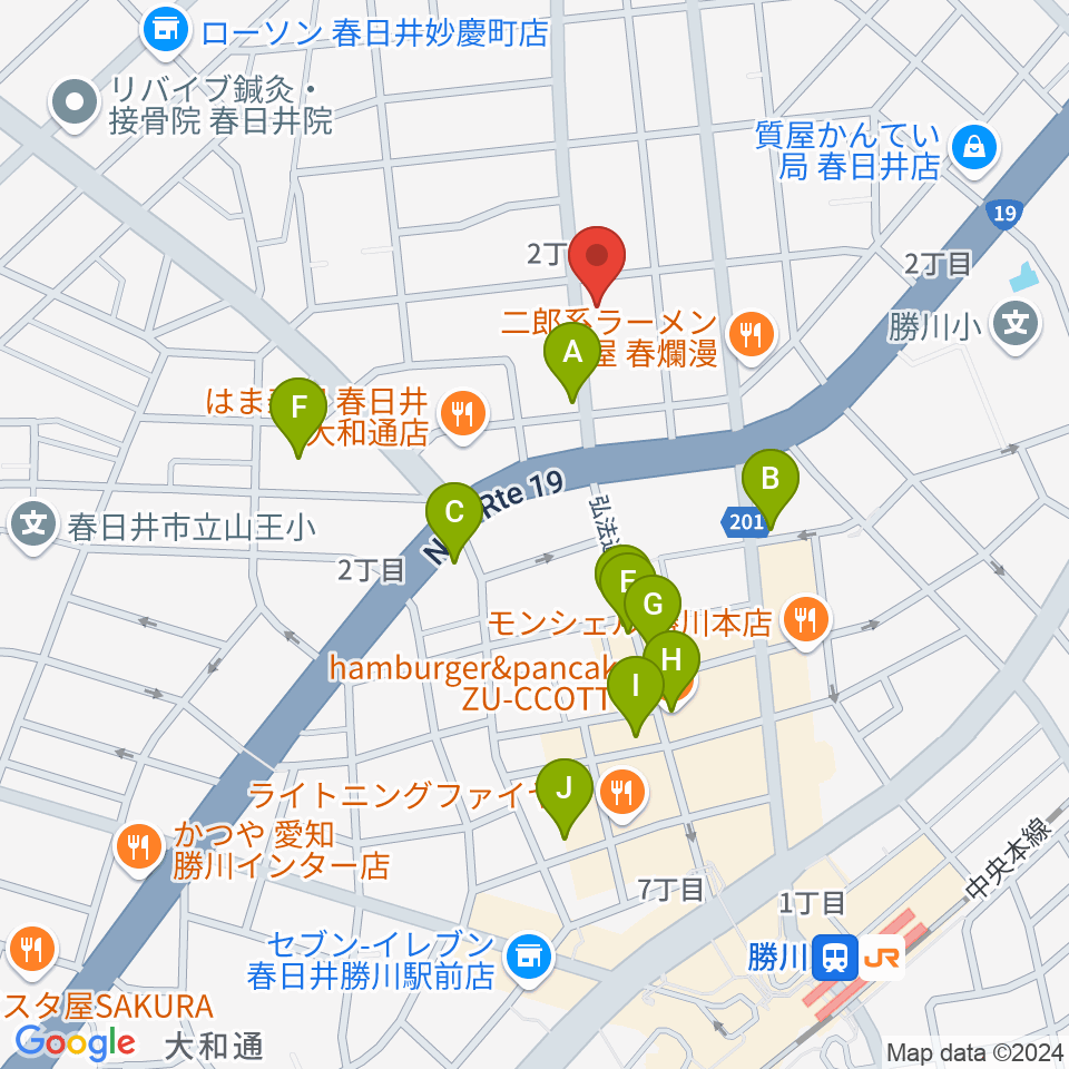 ドゥーミュージック周辺のカフェ一覧地図