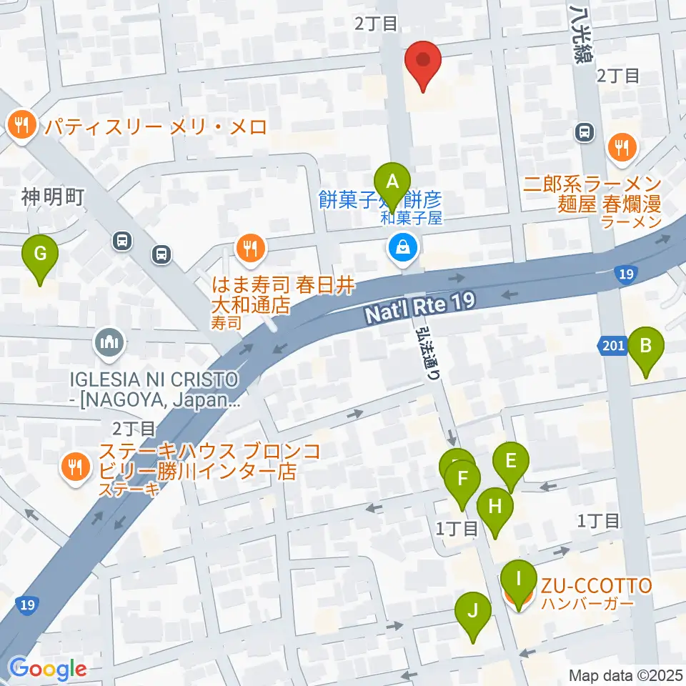 ドゥーミュージック周辺のカフェ一覧地図
