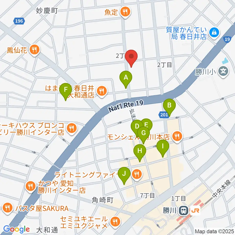 ドゥーミュージック周辺のカフェ一覧地図