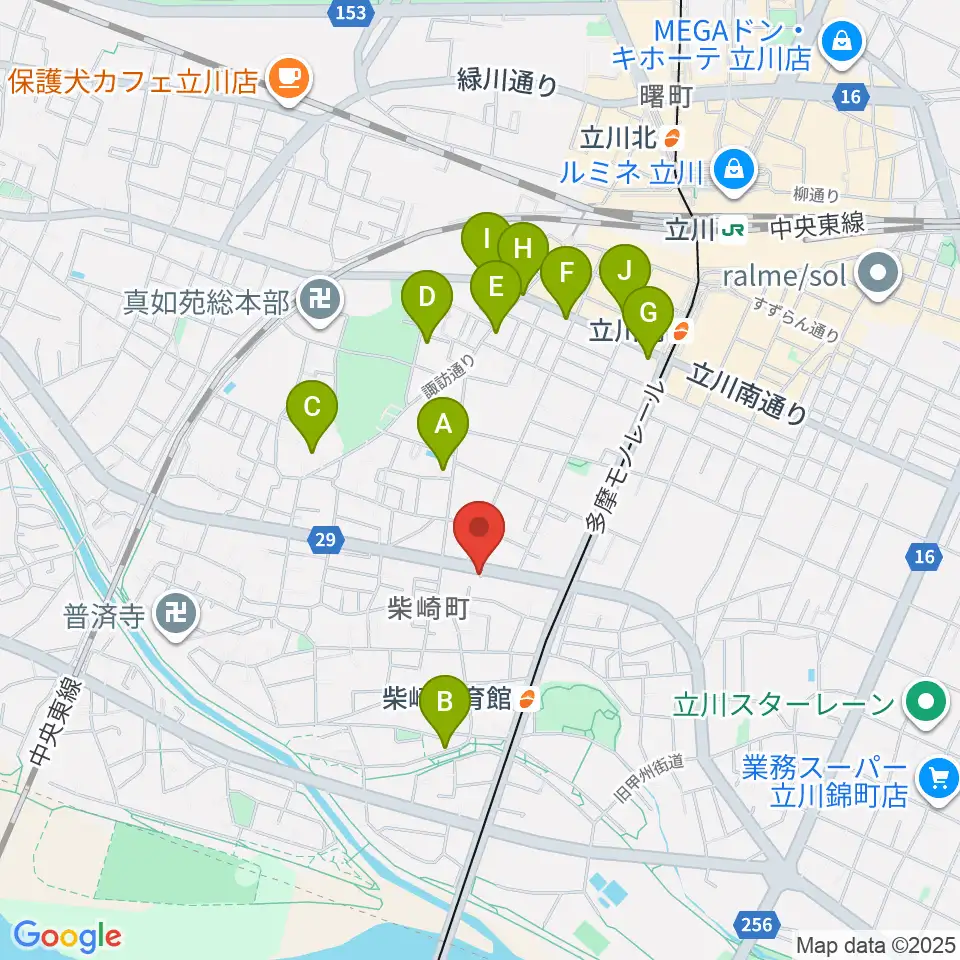 Tokyo Strings周辺のカフェ一覧地図