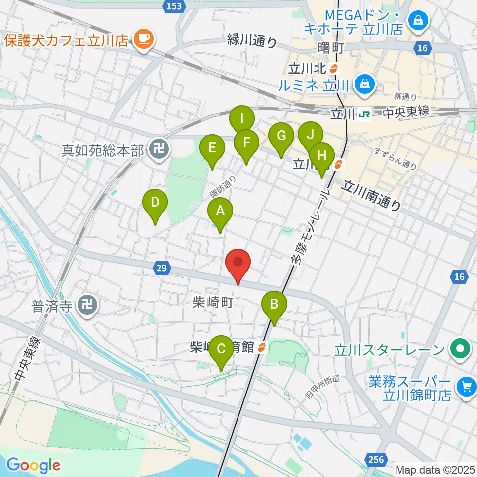 Tokyo Strings周辺のカフェ一覧地図