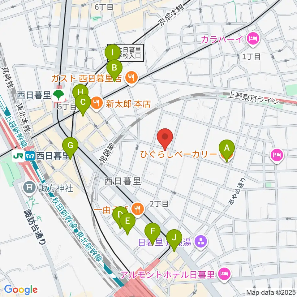 トンボ楽器製作所周辺のカフェ一覧地図