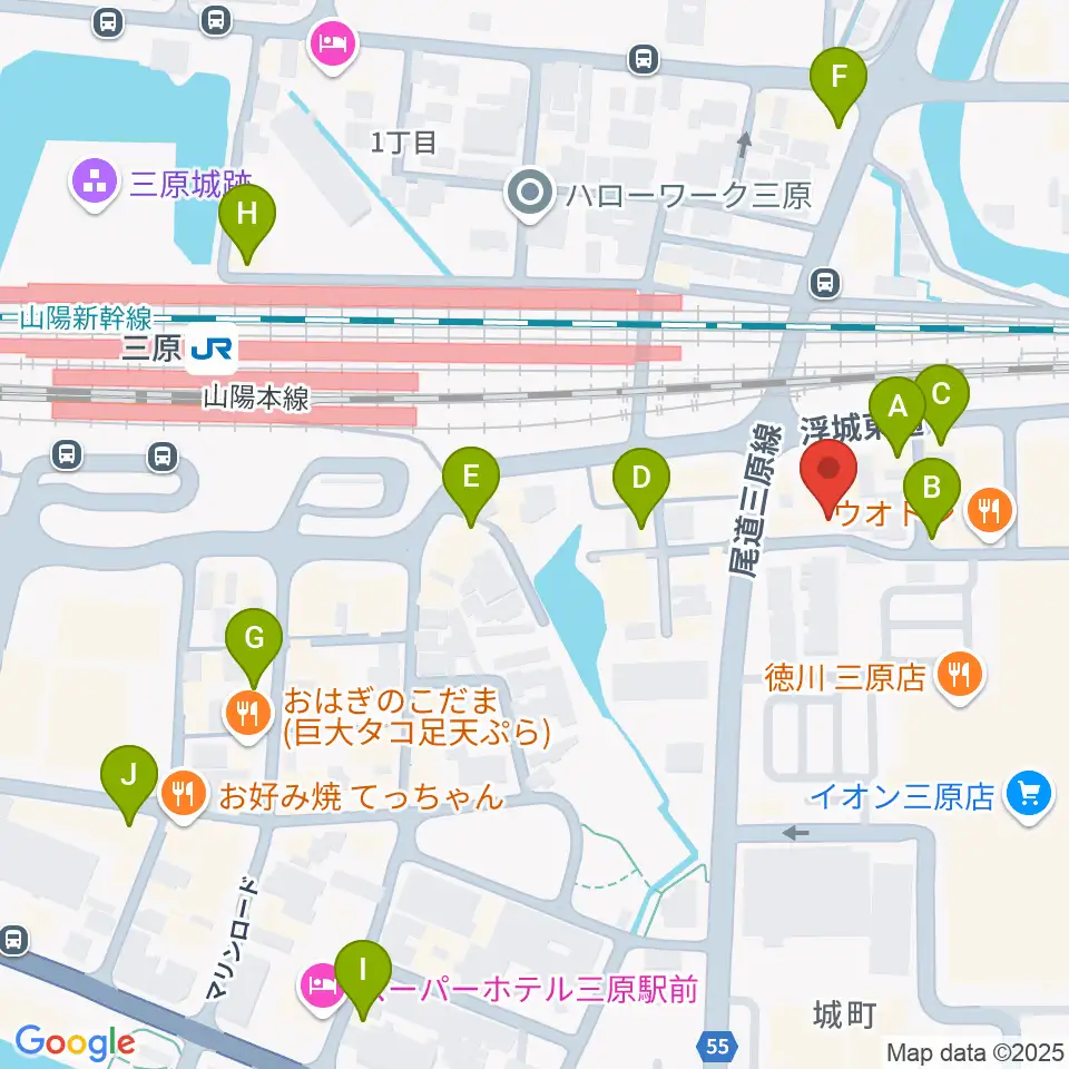 アンリミテッド三原店周辺のカフェ一覧地図
