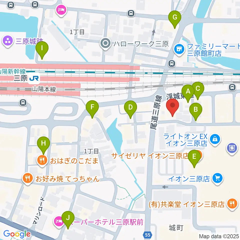 アンリミテッド三原店周辺のカフェ一覧地図