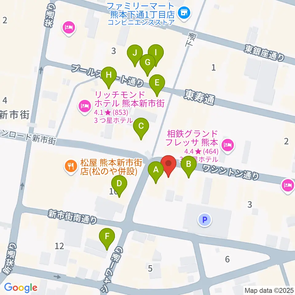 森楽器 和楽器市場周辺のカフェ一覧地図
