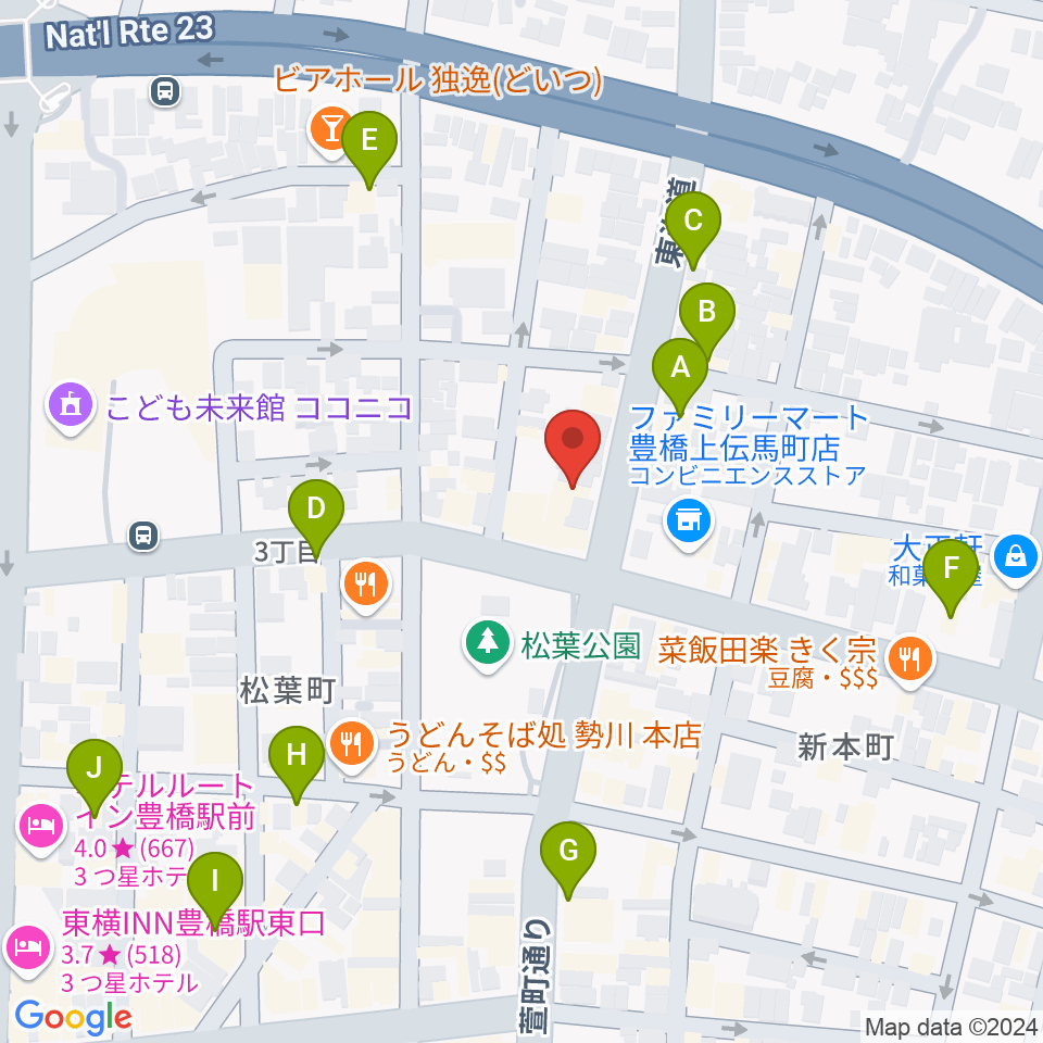 和楽器専門店 山とや周辺のカフェ一覧地図