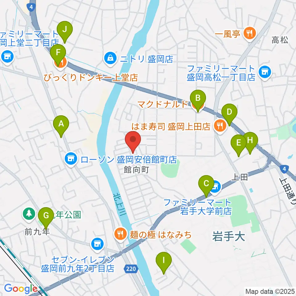 ピアノ工房ハーモニー周辺のカフェ一覧地図