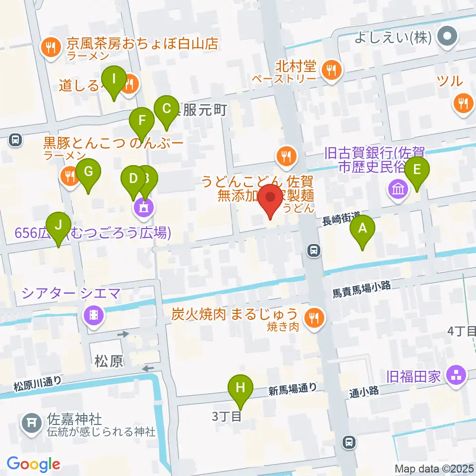 三根楽器店周辺のカフェ一覧地図