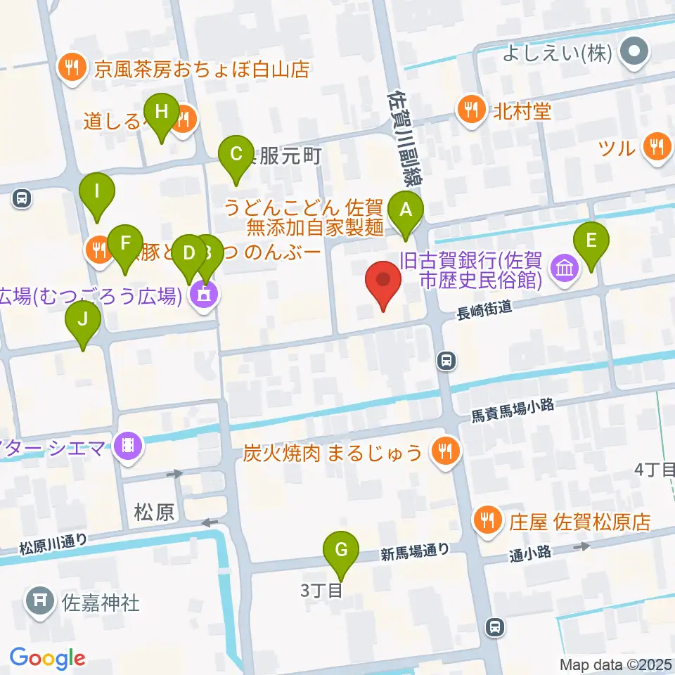 三根楽器店周辺のカフェ一覧地図