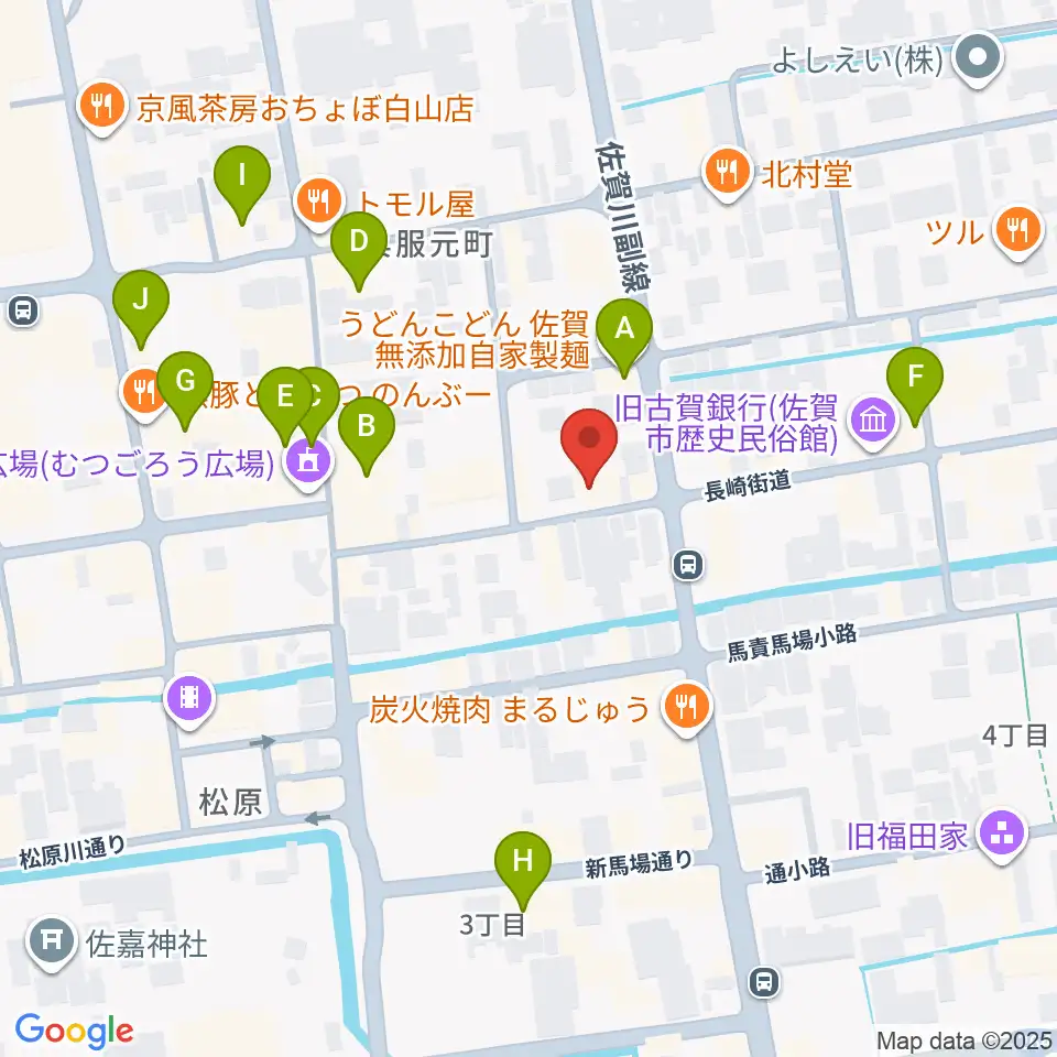 三根楽器店周辺のカフェ一覧地図