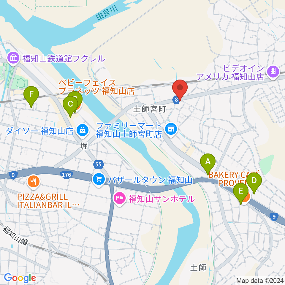 光陽堂 福知山本店周辺のカフェ一覧地図