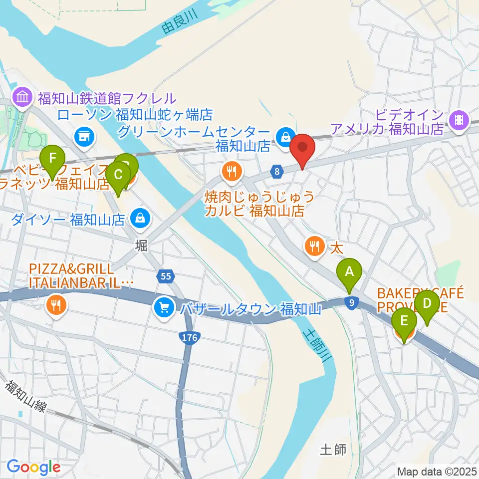 光陽堂 福知山本店周辺のカフェ一覧地図
