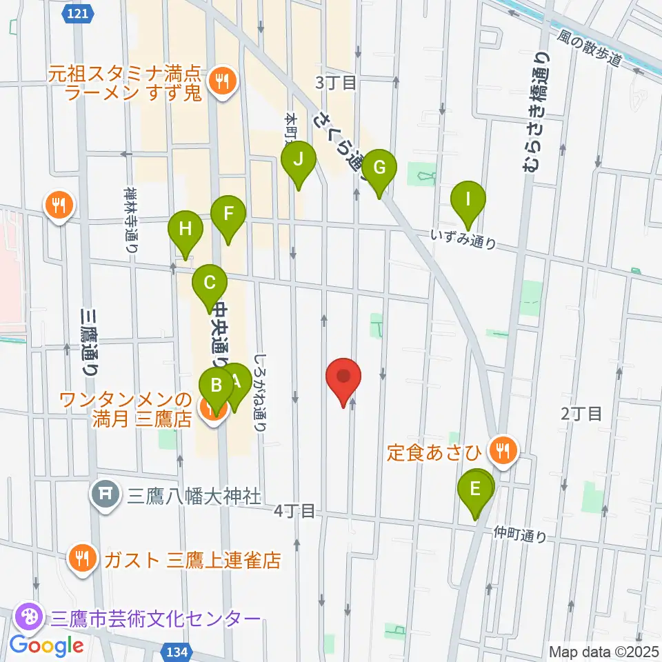 コントラバス専門店アット周辺のカフェ一覧地図