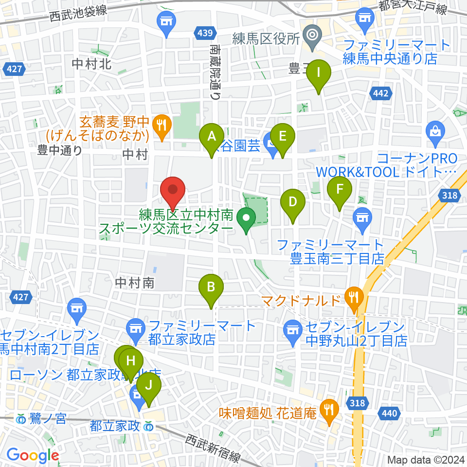 夢弦堂周辺のカフェ一覧地図