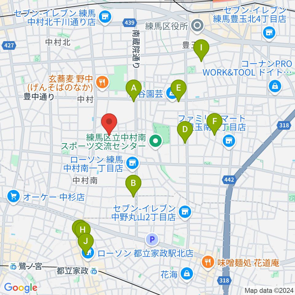 夢弦堂周辺のカフェ一覧地図