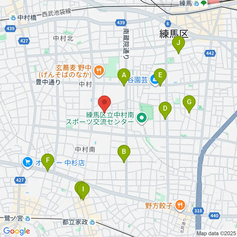 夢弦堂周辺のカフェ一覧地図