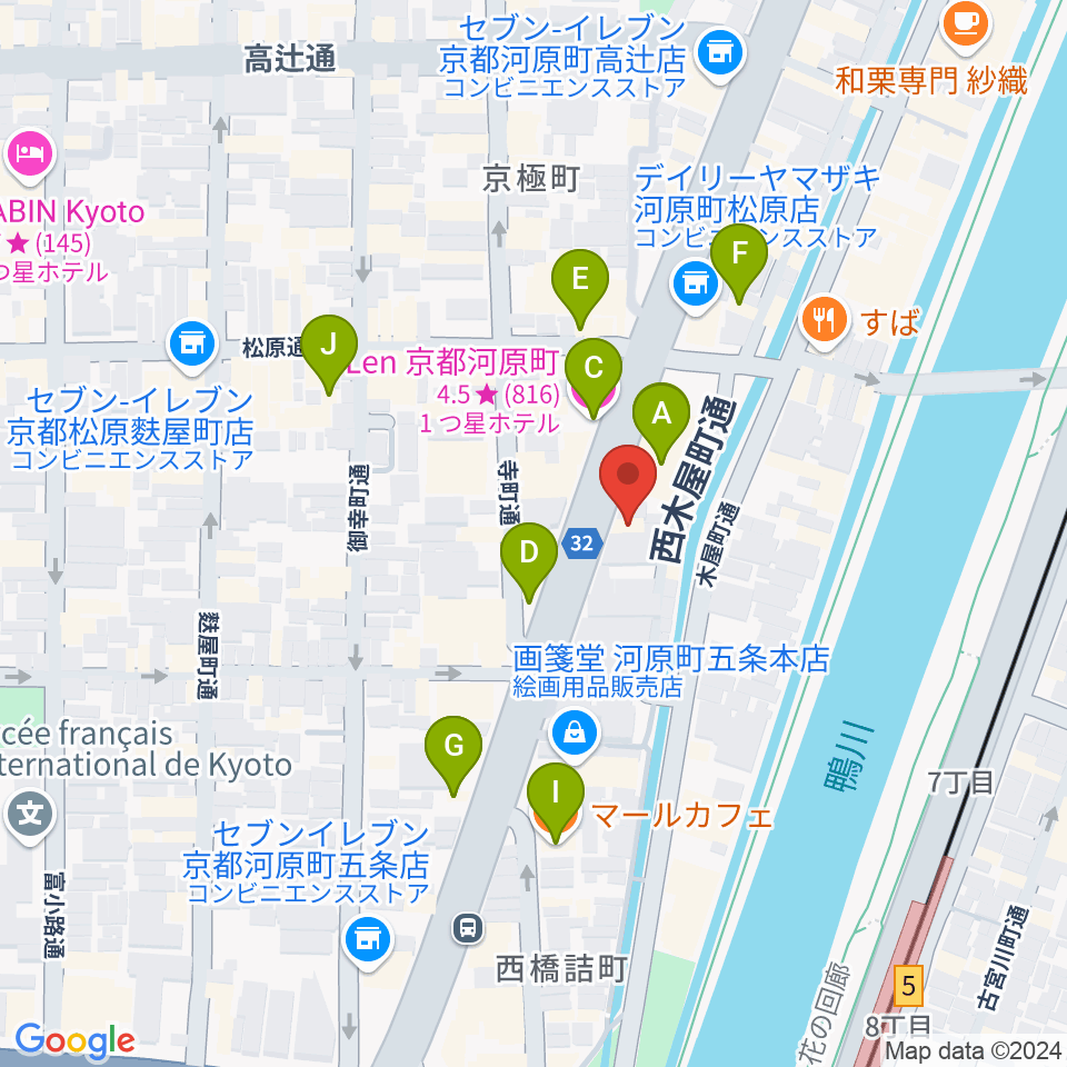 ロック・サーカス・スクウェア周辺のカフェ一覧地図