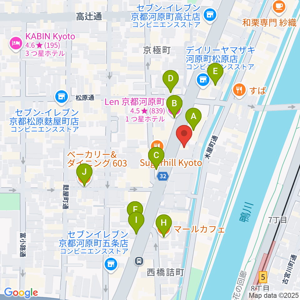 ロック・サーカス・スクウェア周辺のカフェ一覧地図