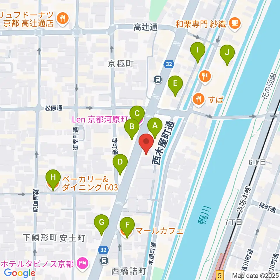 ロック・サーカス・スクウェア周辺のカフェ一覧地図