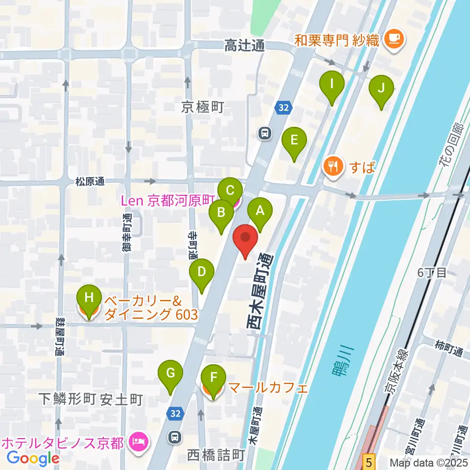 ロック・サーカス・スクウェア周辺のカフェ一覧地図