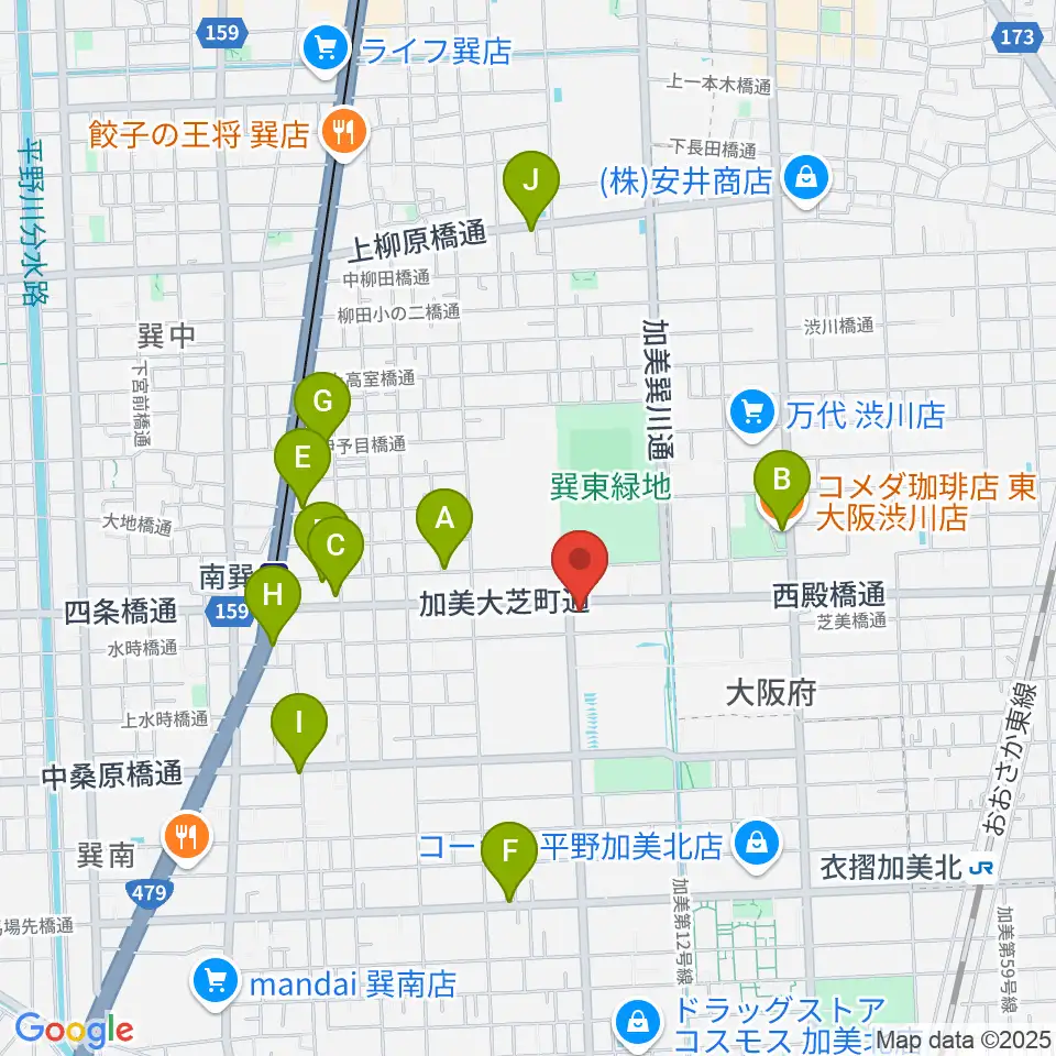 ストレングスビヨンド周辺のカフェ一覧地図