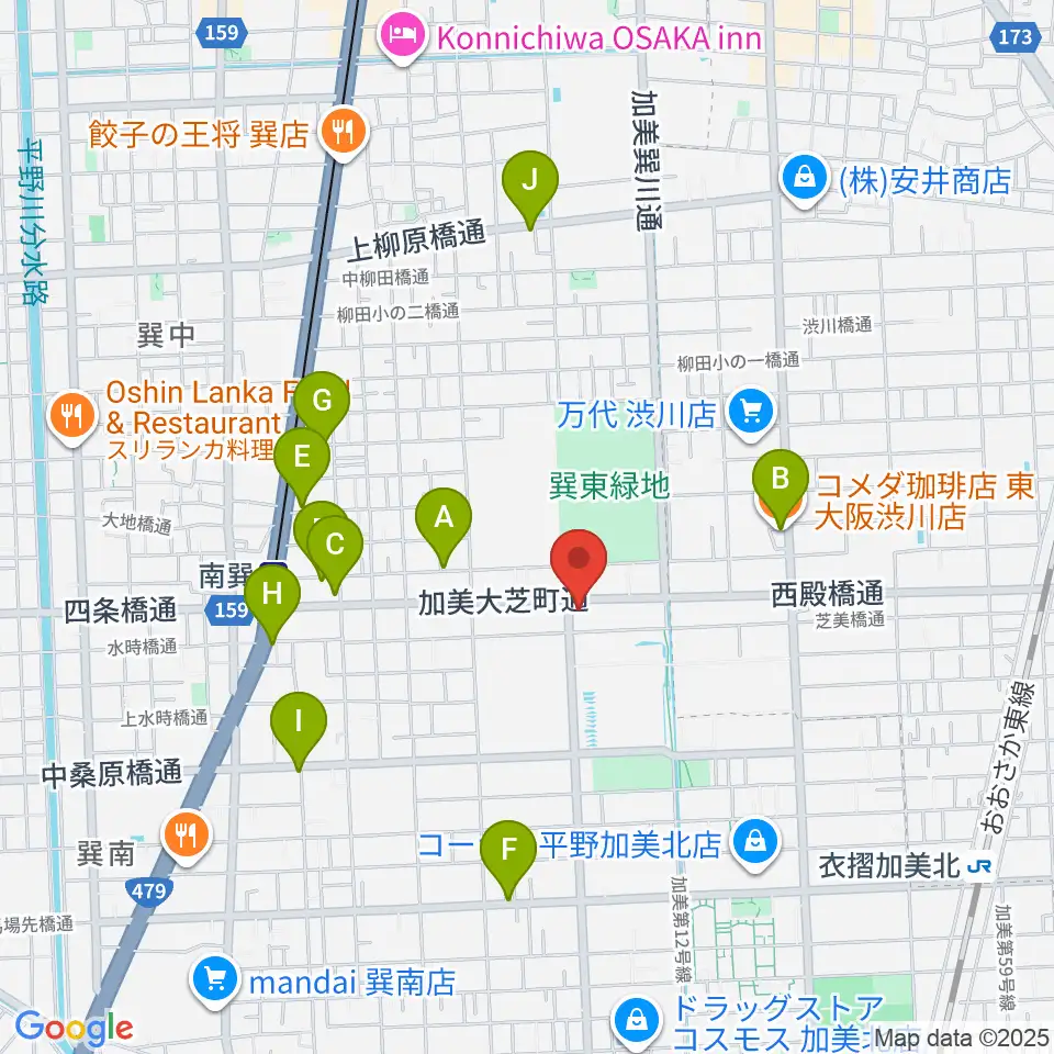 ストレングスビヨンド周辺のカフェ一覧地図